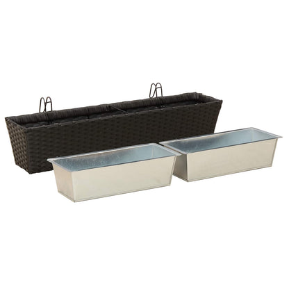 vidaXL Railing 2 pcs 80 x 17 x 17 cm Metal