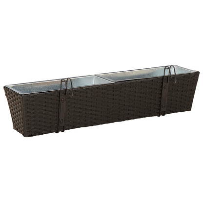 vidaXL Railing 2 pcs 80 x 17 x 17 cm Metal