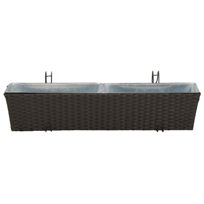 vidaXL Railing 2 pcs 80 x 17 x 17 cm Metal