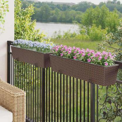 vidaXL Railing 2 pcs 80 x 17 x 17 cm Metal