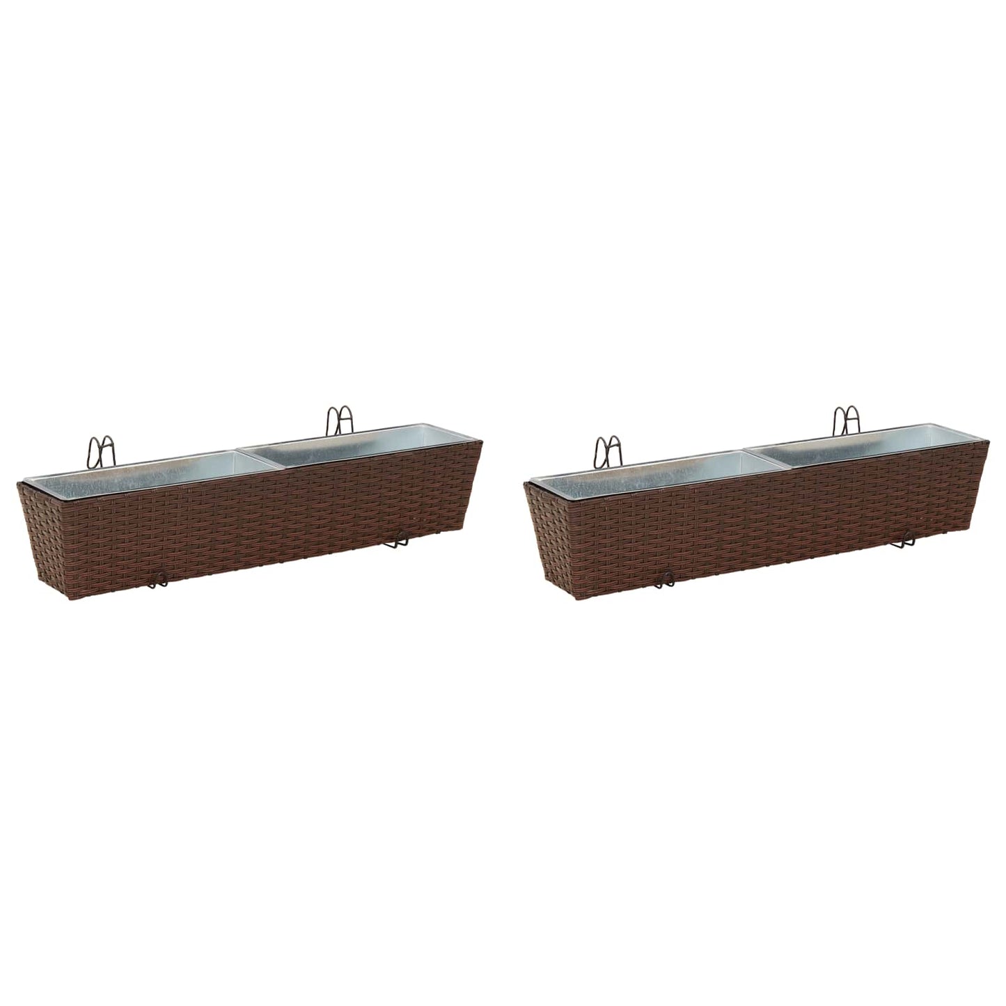vidaXL Railing 2 pcs 80 x 17 x 17 cm Metal
