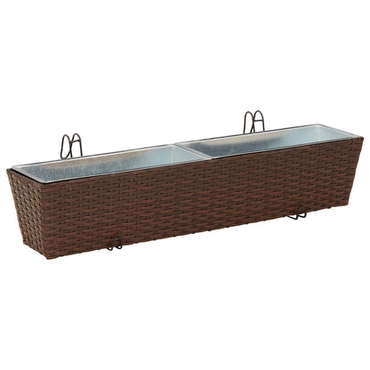 vidaXL Railing 2 pcs 80 x 17 x 17 cm Metal