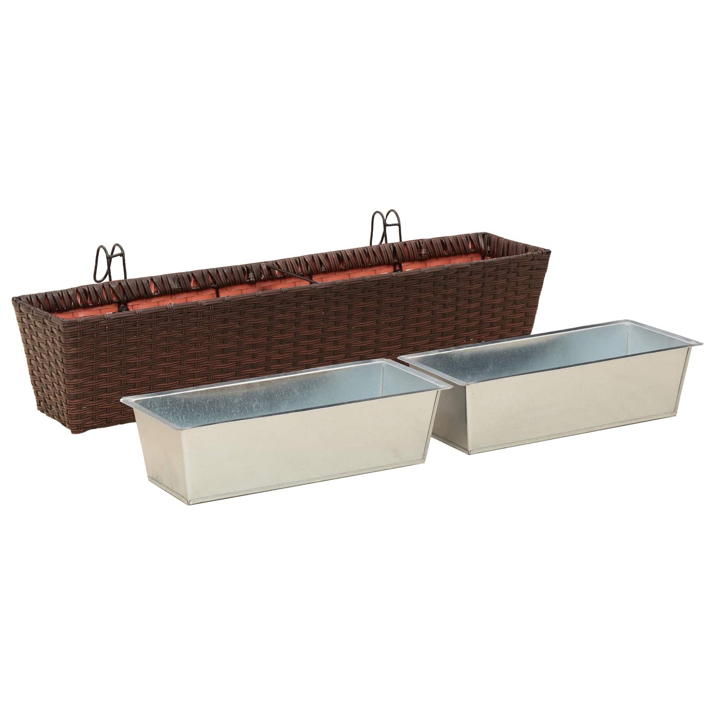 vidaXL Railing 2 pcs 80 x 17 x 17 cm Metal