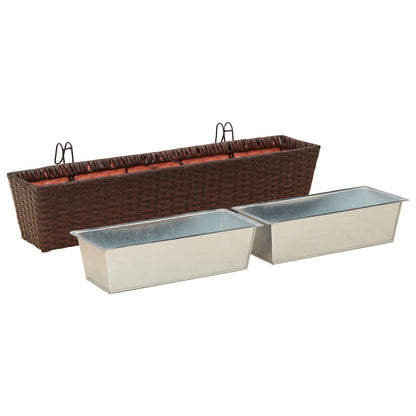 vidaXL Railing 2 pcs 80 x 17 x 17 cm Metal