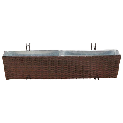 vidaXL Railing 2 pcs 80 x 17 x 17 cm Metal