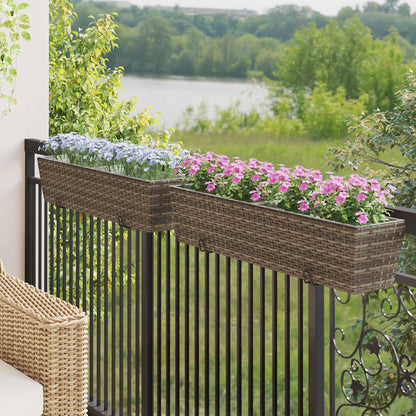vidaXL Railing 2 pcs 80 x 17 x 17 cm Metal