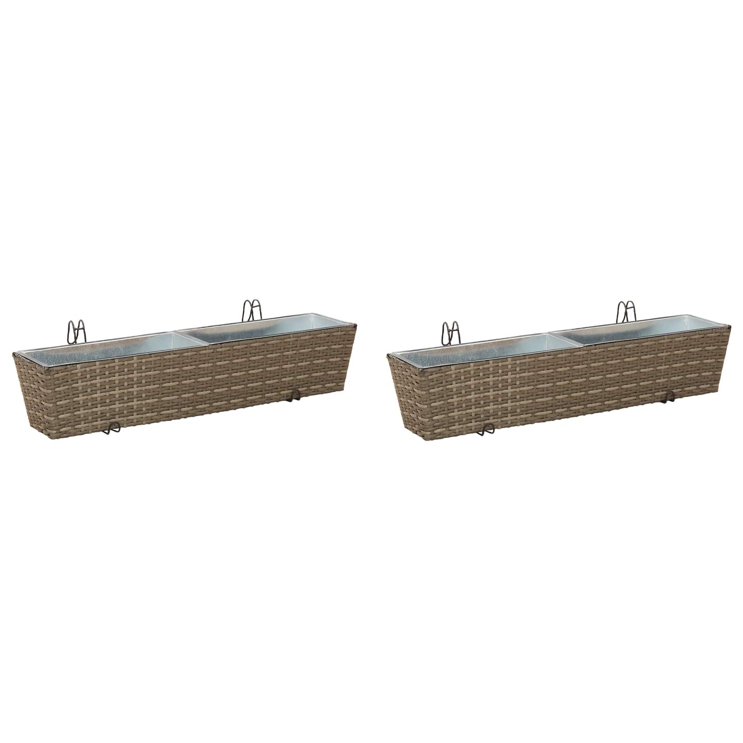 vidaXL Railing 2 pcs 80 x 17 x 17 cm Metal