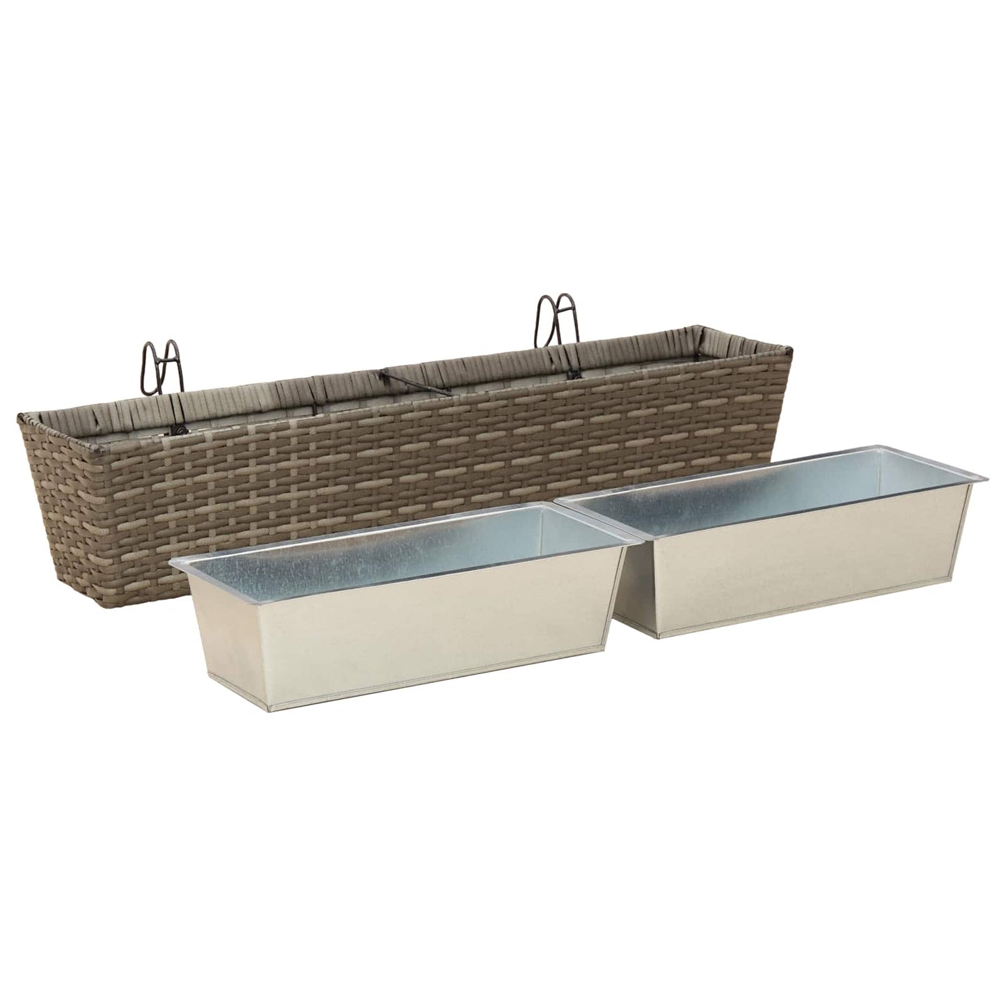 vidaXL Railing 2 pcs 80 x 17 x 17 cm Metal