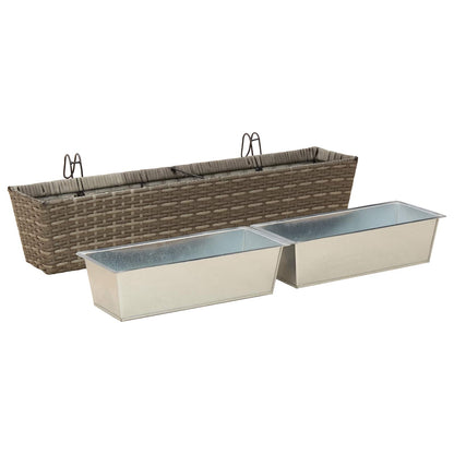 vidaXL Railing 2 pcs 80 x 17 x 17 cm Metal