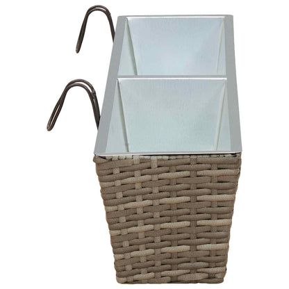 vidaXL Railing 2 pcs 80 x 17 x 17 cm Metal