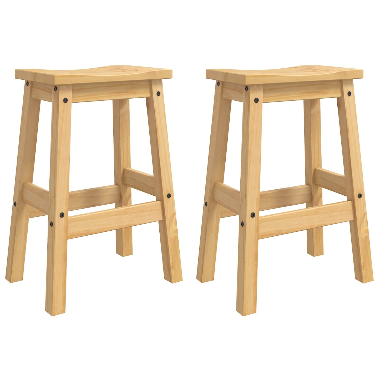 vidaXL Bar Stool 2 pcs Honey Wax 44 x 30 x 63 cm Solid-Pine