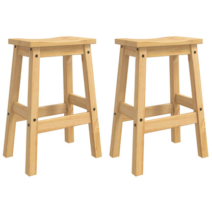 vidaXL Bar Stool 2 pcs Honey Wax 44 x 30 x 63 cm Solid-Pine