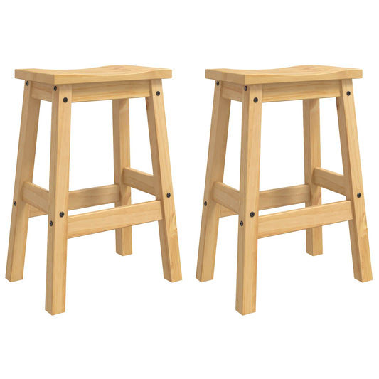 vidaXL Bar Stool 2 pcs Honey Wax 44 x 30 x 63 cm Solid-Pine