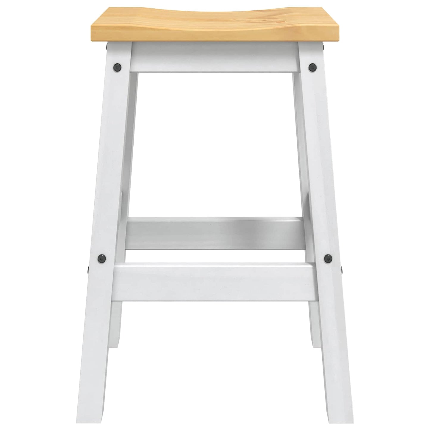 vidaXL Bar Stool 2 pcs White and Honey Wax 44 x 30 x 63 cm Solid-Pine