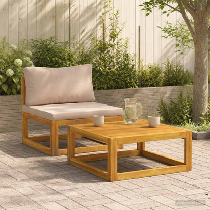 vidaXL Sectional Sofa Set with Cushions 2 pcs Solid Acacia Wood