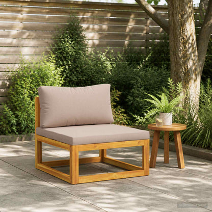 vidaXL Sectional Middle Sofa with Cushions Solid Acacia Wood Natural