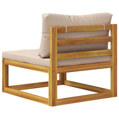 vidaXL Sectional Middle Sofa with Cushions 100% polyester Solid Acacia