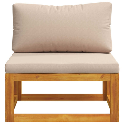 vidaXL Sectional Middle Sofa with Cushions 100% polyester Solid Acacia