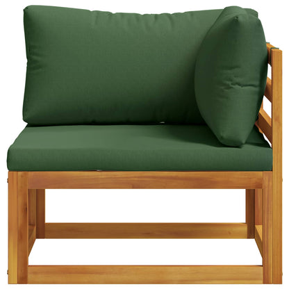 vidaXL Sectional Corner Sofa with Cushions 100% polyester Solid Acacia