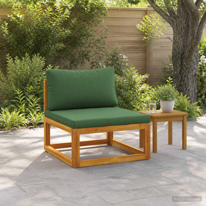 vidaXL Sectional Middle Sofa with Cushions Solid Acacia Wood Natural