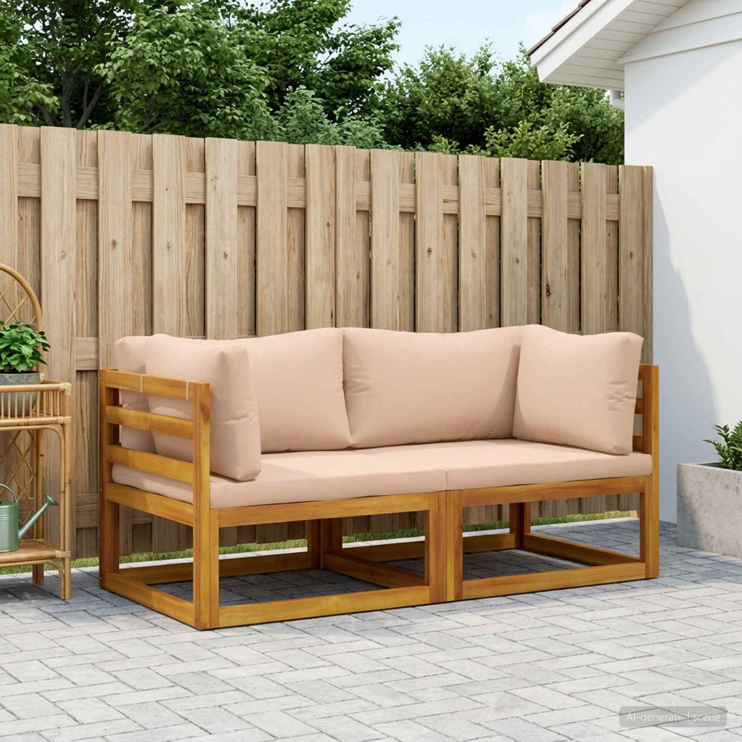 vidaXL Sectional Corner Sofa with Cushions 2 pcs 2-Seater