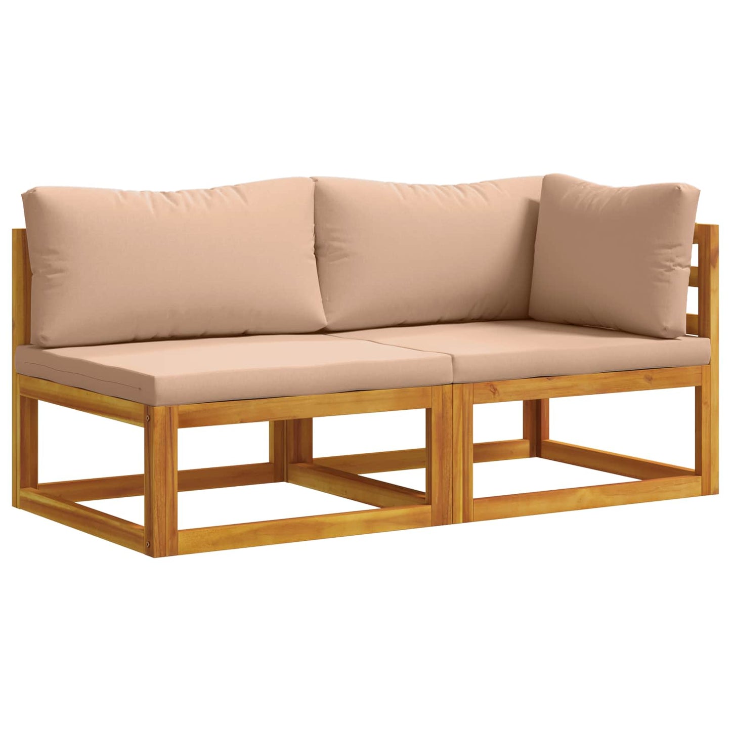 vidaXL Sectional Corner Sofa with Cushions Natural