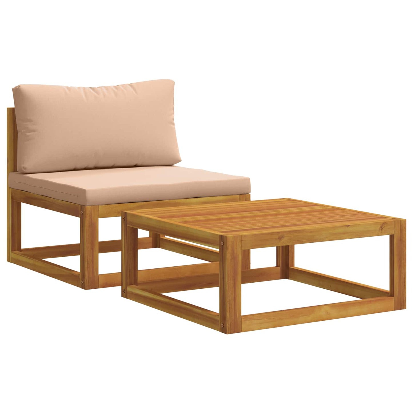 vidaXL Sectional Corner Sofa with Cushions Natural