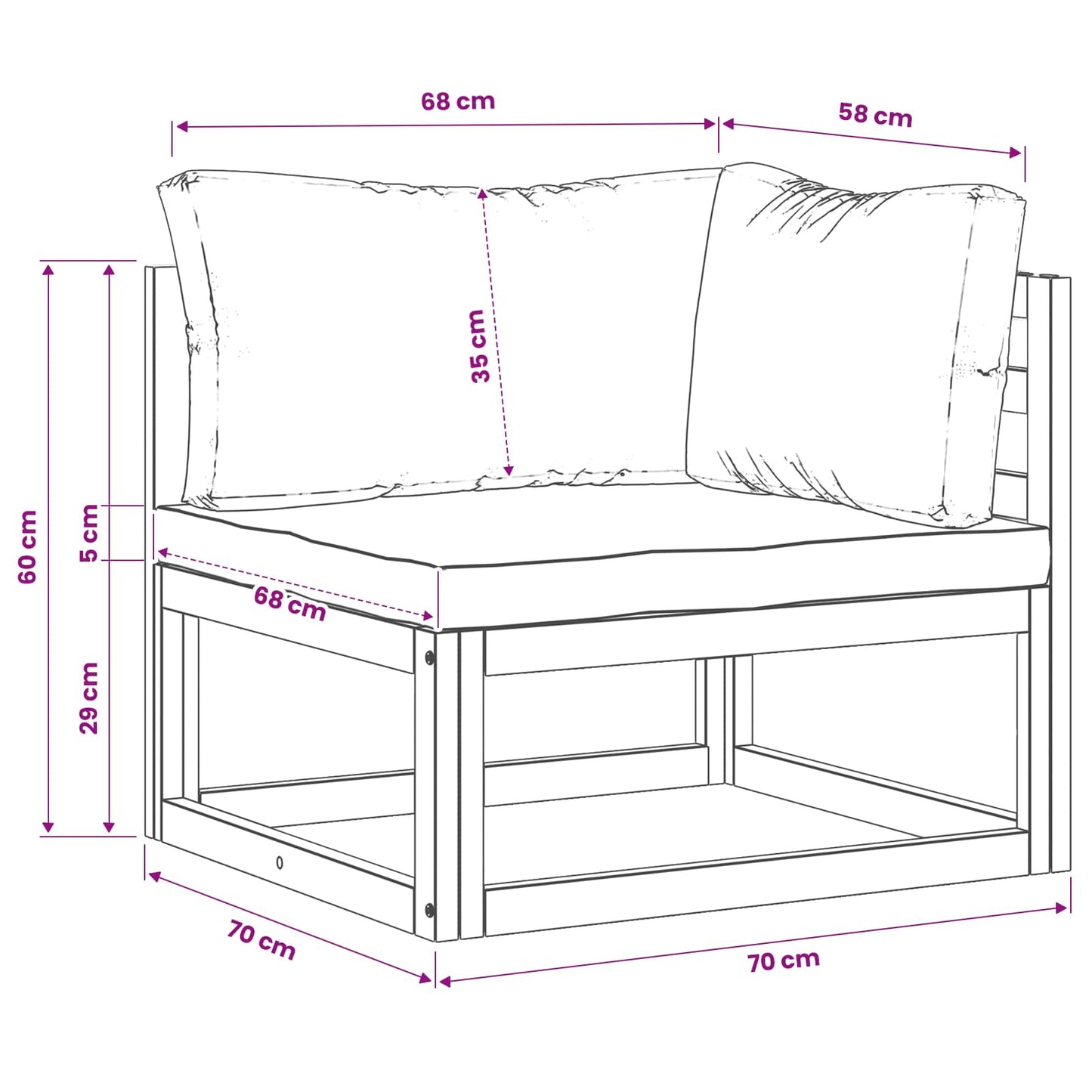 vidaXL Sectional Corner Sofa with Cushions Natural