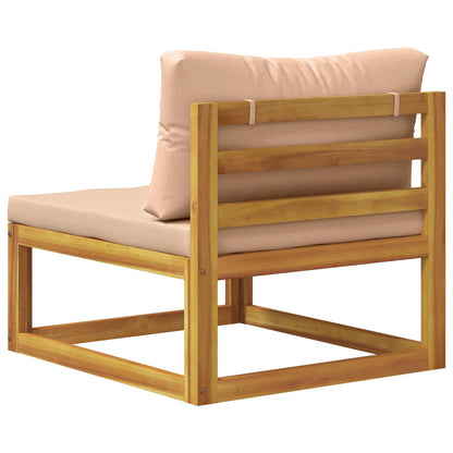 vidaXL Sectional Middle Sofa with Cushions 100% polyester Solid Acacia