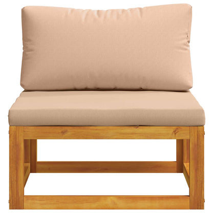 vidaXL Sectional Middle Sofa with Cushions 100% polyester Solid Acacia