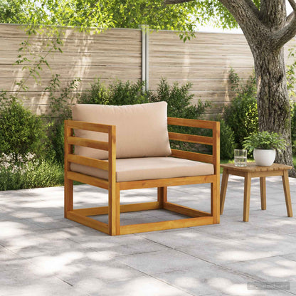vidaXL Sectional Armchair with Cushions Solid Acacia Wood Natural