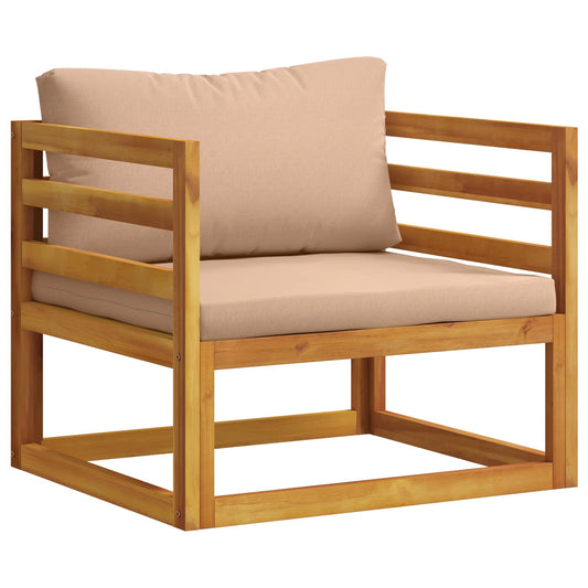 vidaXL Sectional Armchair with Cushions Solid Acacia Wood Natural