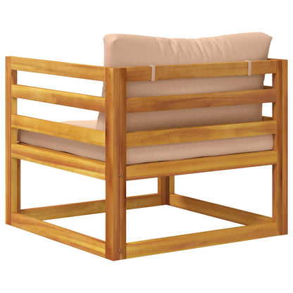 vidaXL Sectional Armchair with Cushions 100% polyester Solid Acacia