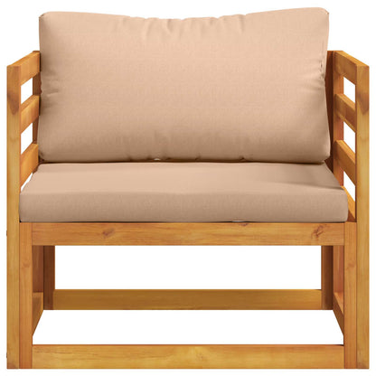 vidaXL Sectional Armchair with Cushions 100% polyester Solid Acacia
