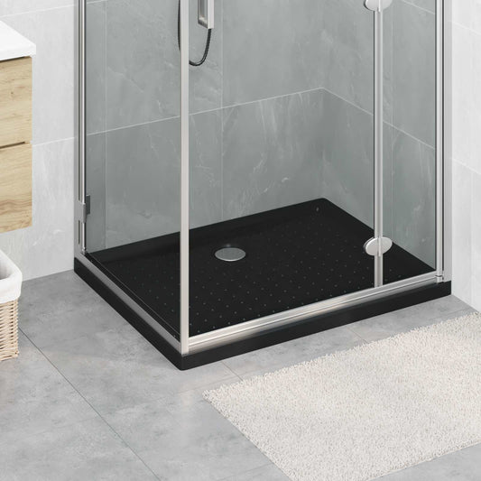vidaXL Shower Base Tray with Dots 90 x 70 x 4 cm ABS Black