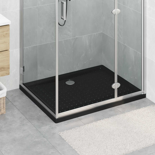 vidaXL Shower Base Tray with Dots 100 x 80 x 4 cm ABS Black