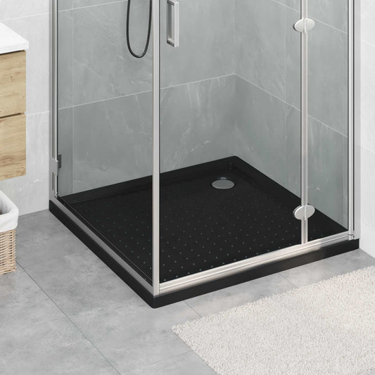 vidaXL Shower Base Tray with Dots 90 x 90 x 4 cm ABS Black