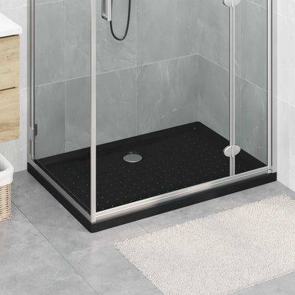 vidaXL Shower Base Tray with Dots 100 x 70 x 4 cm ABS Black