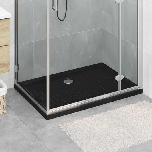 vidaXL Shower Base Tray with Dots 100 x 70 x 4 cm ABS Black