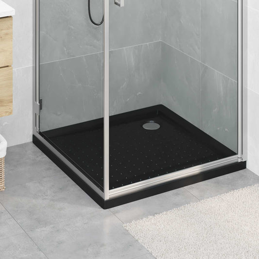 vidaXL Shower Base Tray with Dots 80 x 80 x 4 cm ABS Black