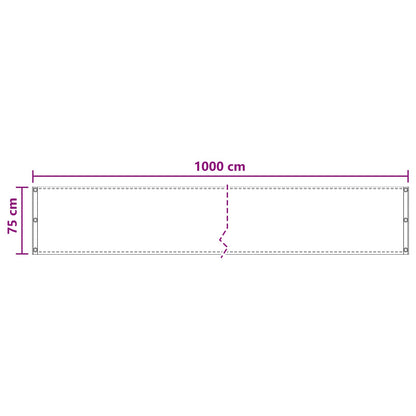 vidaXL Balcony Screen White 75 x 1000 cm HDPE and Aluminium
