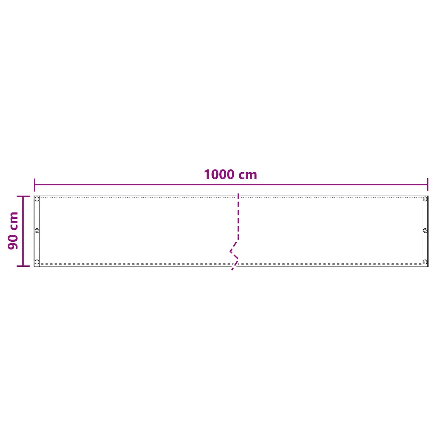 vidaXL Balcony Screen Terracotta 90 x 1000 cm HDPE and Aluminium