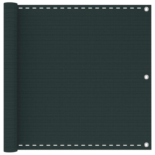 vidaXL Balcony Screen Dark Green 90 x 700 cm HDPE and Aluminium