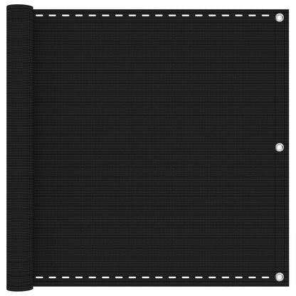 vidaXL Balcony Screen Black 75 x 800 cm HDPE and Aluminium