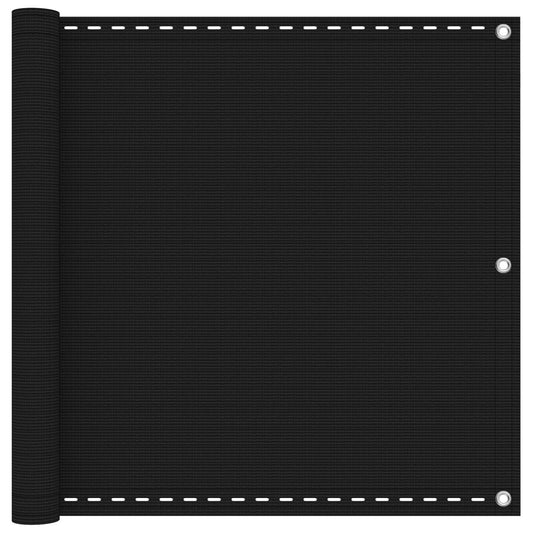 vidaXL Balcony Screen Black 75 x 800 cm HDPE and Aluminium
