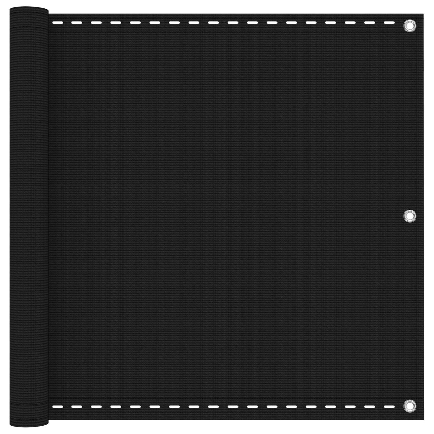 vidaXL Balcony Screen Black 75 x 1200 cm HDPE and Aluminium