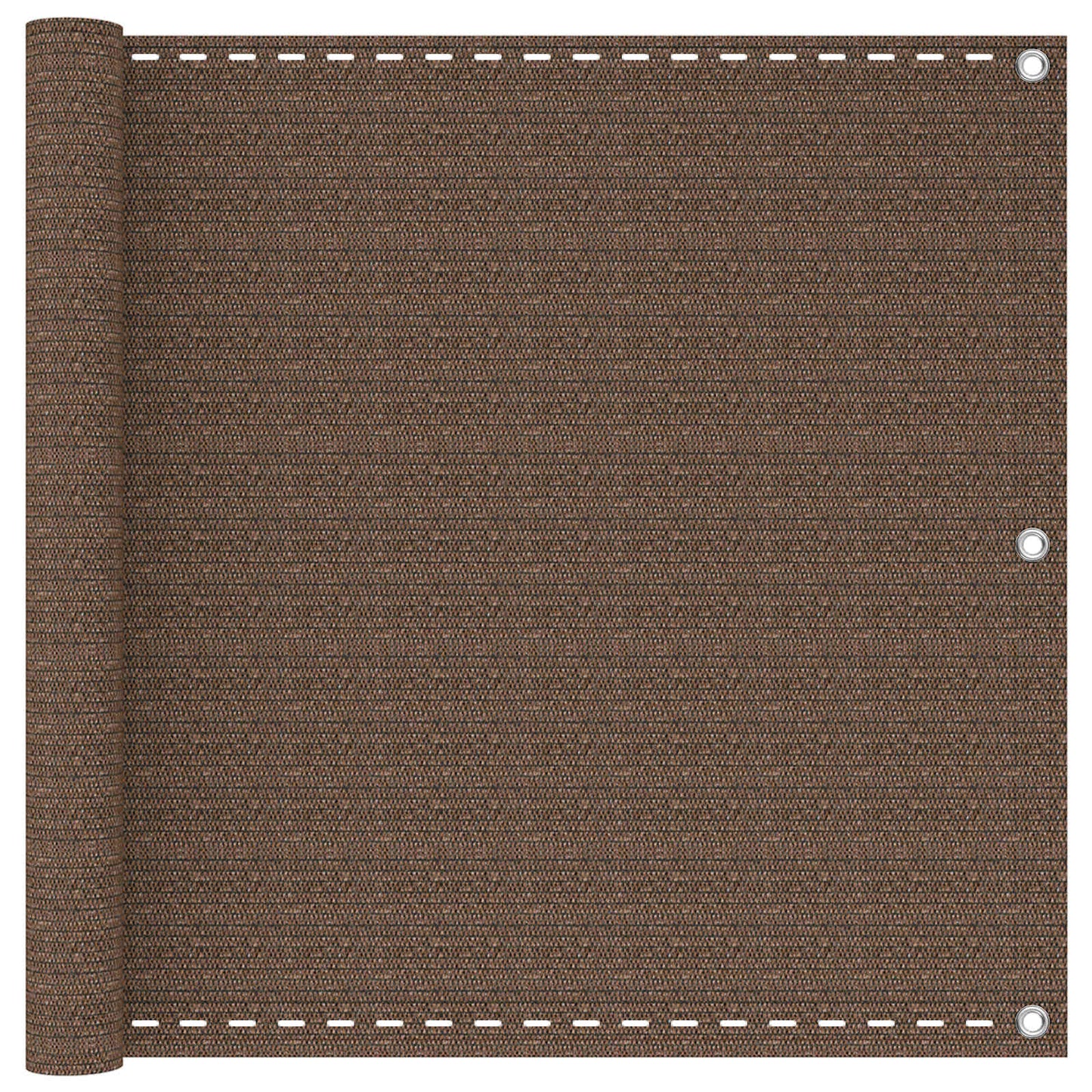 vidaXL Balcony Screen Brown 75 x 800 cm HDPE and Aluminium