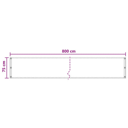 vidaXL Balcony Screen Brown 75 x 800 cm HDPE and Aluminium