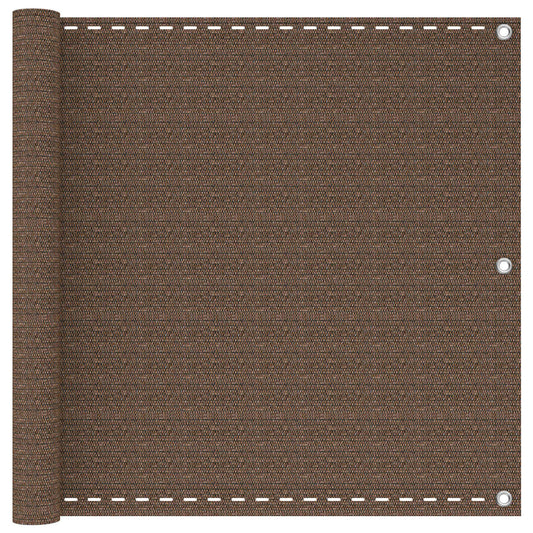 vidaXL Balcony Screen Brown 90 x 800 cm HDPE and Aluminium