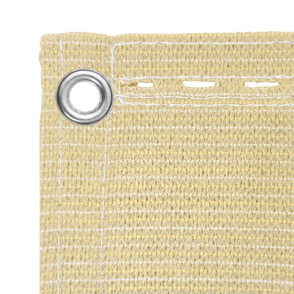 vidaXL Balcony Screen Beige 90 x 1000 cm HDPE and Aluminium